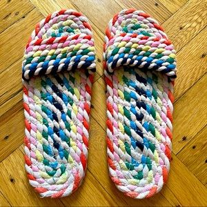 Rainbow rope flat sandals